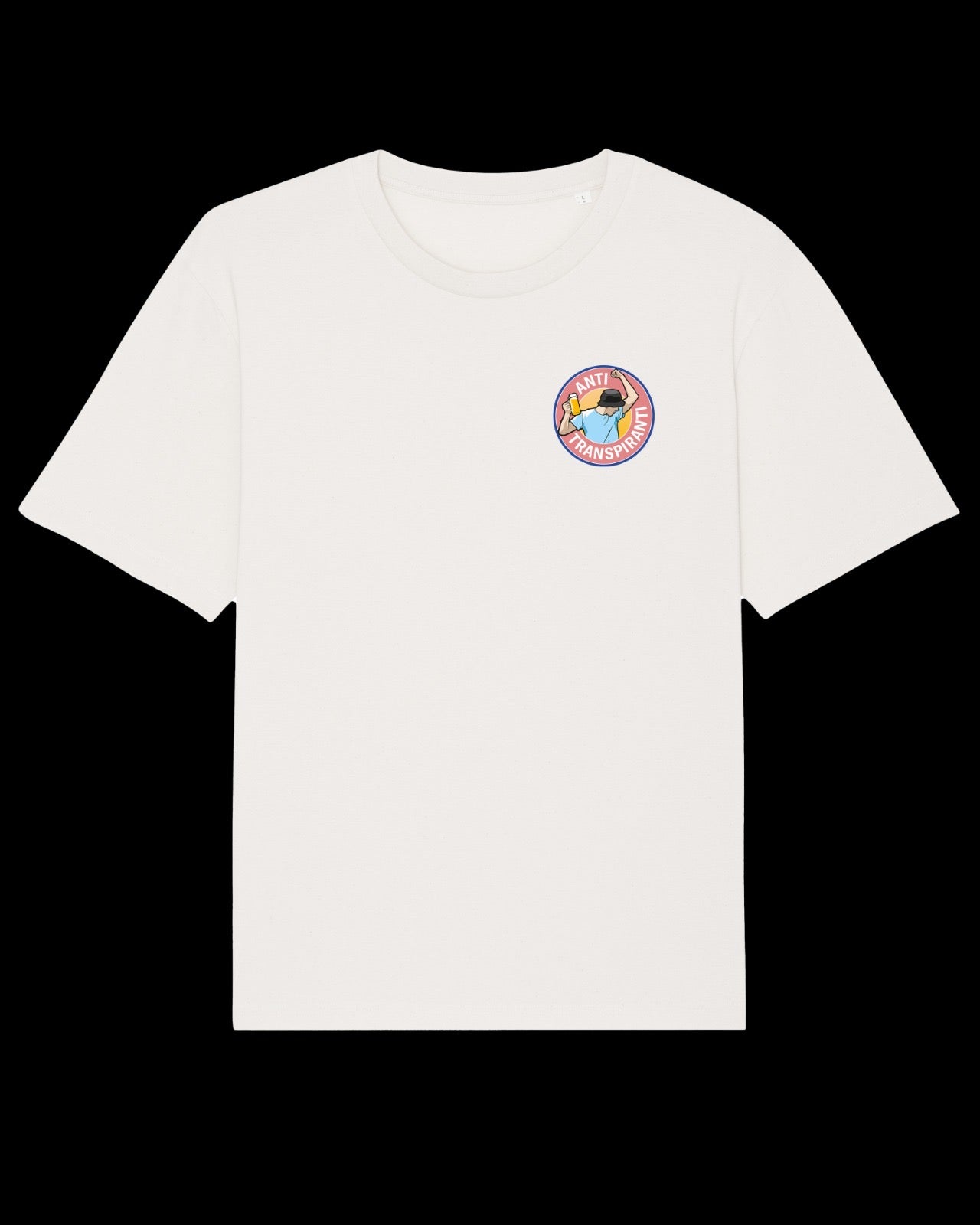 Antitranspiranti - Schlager von der Küste weiß - T-Shirt (Logo links)